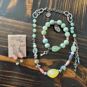 Artistic Works by Lu 3 Piece Set - Necklace, Bracelet, Earrings